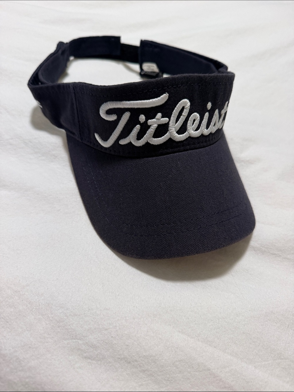 Titleist Black Visor with White Script Logo